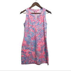 Lilly Pulitzer Pink Blue Seashell  Coral floral Summer Beach Dress XS